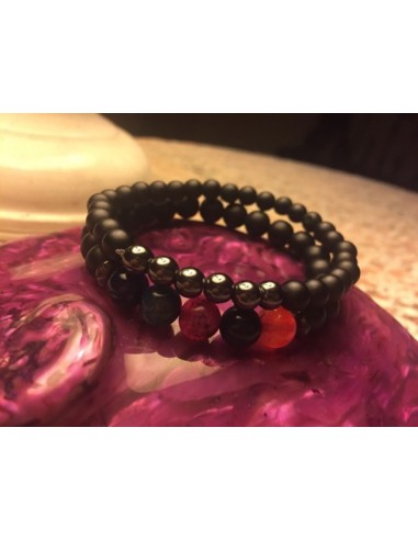 DOS PULSERAS DE CUARZO ROSADO Y...